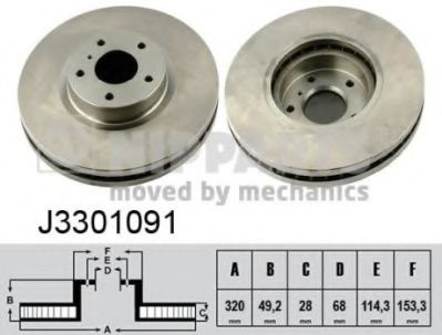 Disc frana NISSAN MURANO (Z51) (2007 - 2016) NIPPARTS J3301091 piesa NOUA