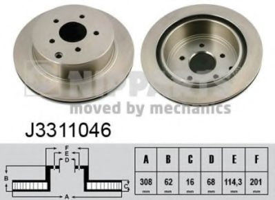 Disc frana NISSAN MURANO (Z51) (2007 - 2016) NIPPARTS J3311046 piesa NOUA