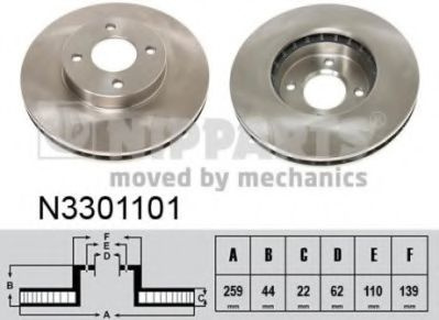 Disc frana NISSAN NOTE (E12) (2013 - 2016) NIPPARTS N3301101 piesa NOUA