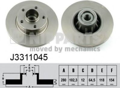 Disc frana NISSAN PRIMASTAR caroserie (X83) (2002 - 2016) NIPPARTS J3311045 piesa NOUA