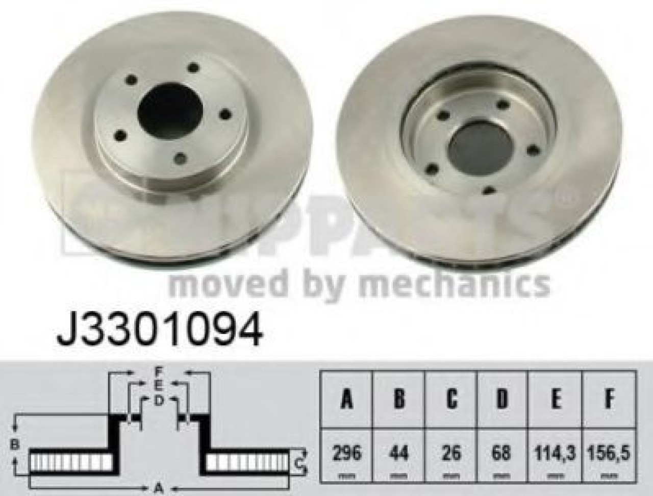 Disc frana NISSAN QASHQAI / QASHQAI +2 (J10, JJ10) (2007 - 2013) NIPPARTS J3301094 piesa NOUA