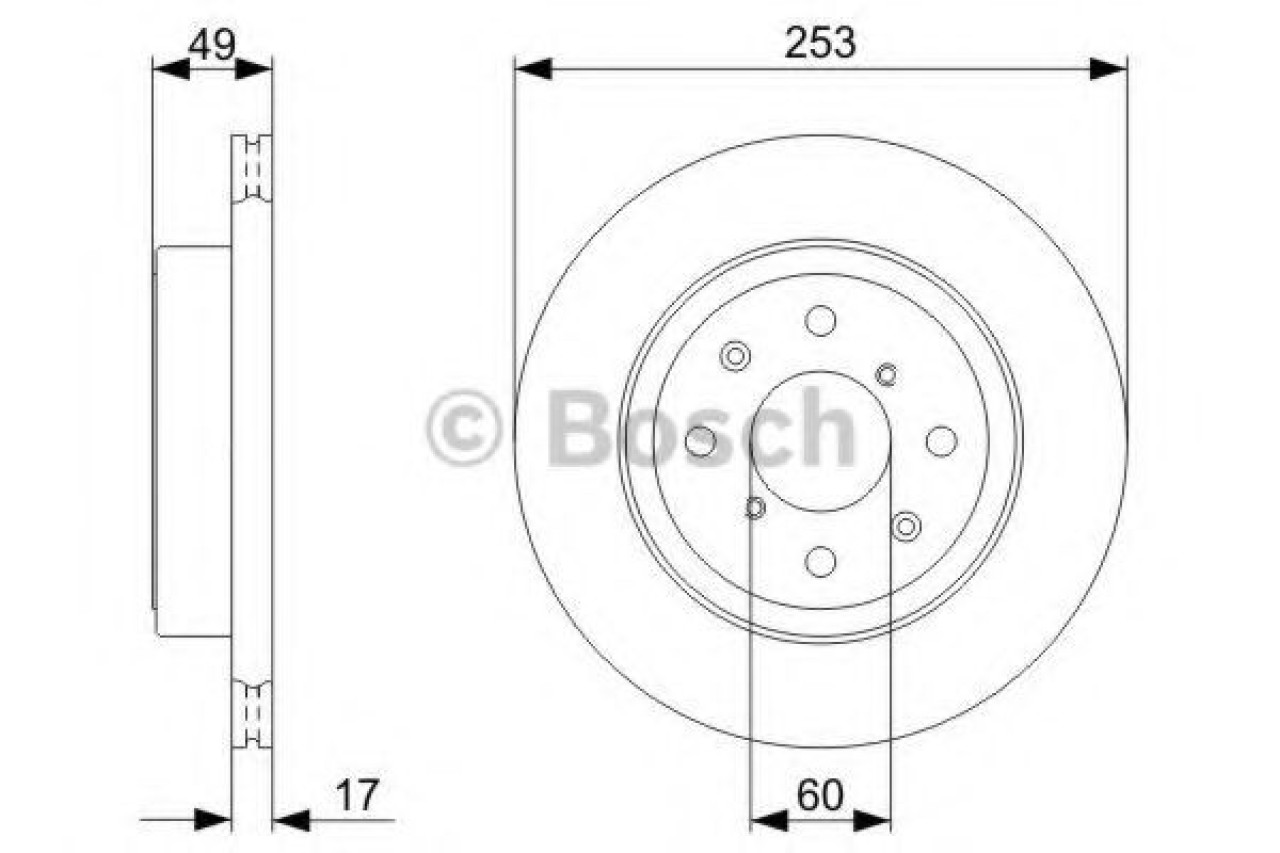 Disc frana OPEL AGILA (A) (H00) (2000 - 2007) BOSCH 0 986 479 370 piesa NOUA