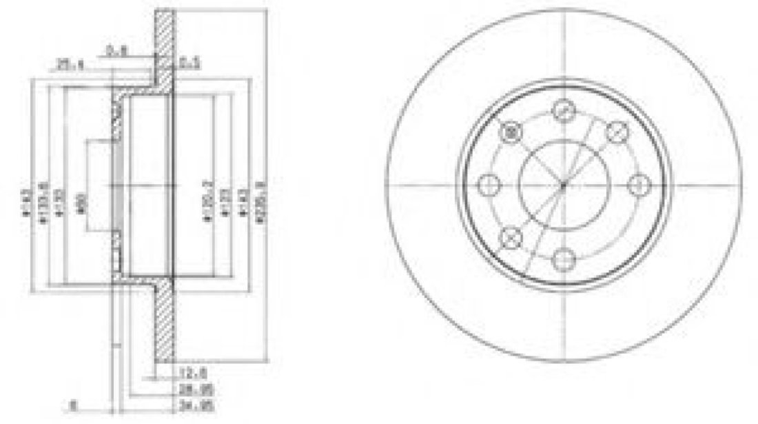 Disc frana OPEL ASTRA F Combi (51, 52) (1991 - 1998) DELPHI BG2148 piesa NOUA