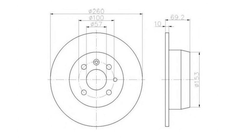 Disc frana Opel ASTRA F hatchback (53_, 54_, 58_, 59_) 1991-1998 #2 08555910