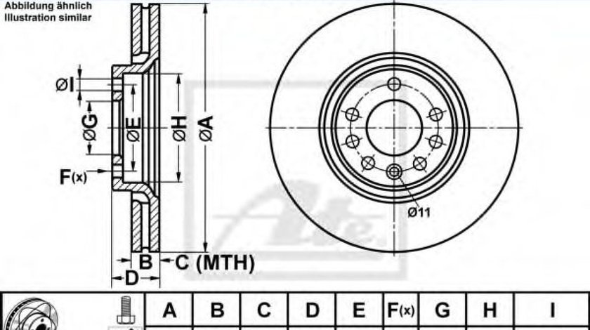 Disc frana OPEL ASTRA G Combi (F35) (1998 - 2009) ATE 24.0325-0142.1 piesa NOUA