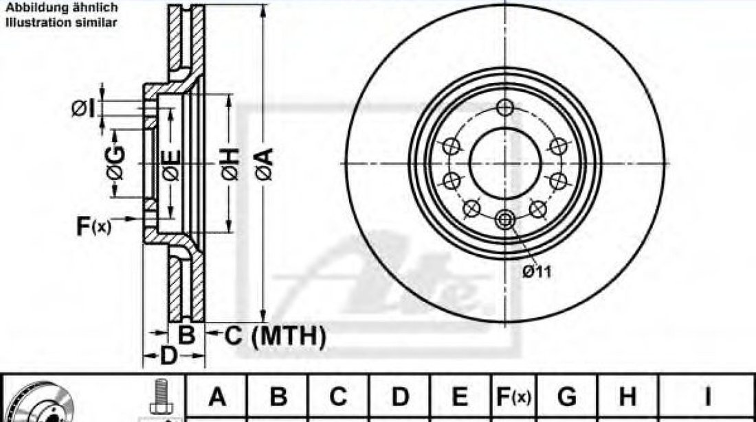 Disc frana OPEL ASTRA G Cupe (F07) (2000 - 2005) ATE 24.0125-0142.1 piesa NOUA