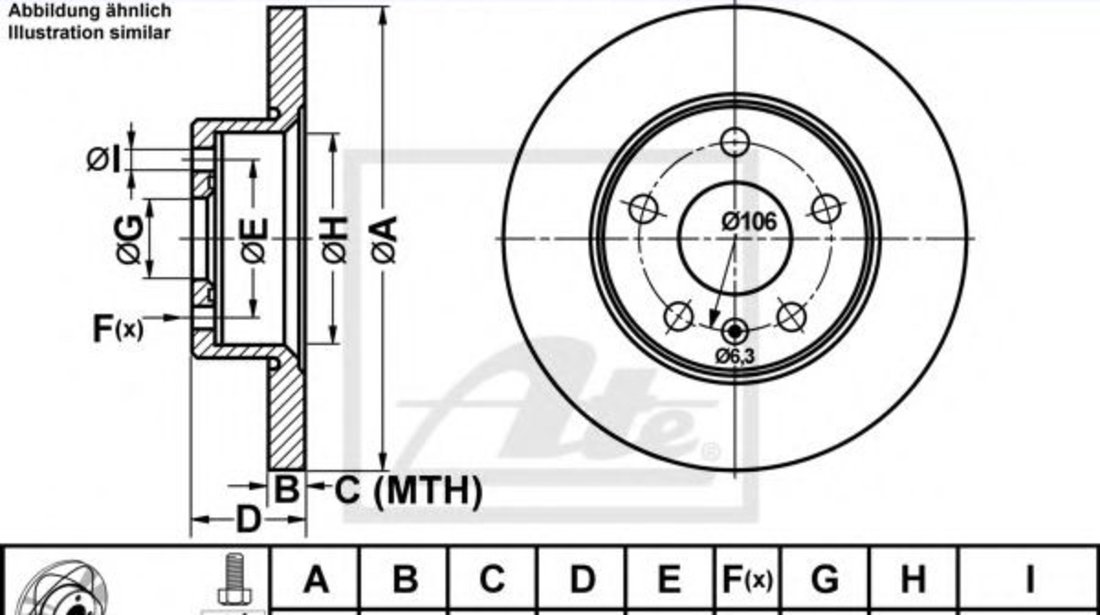 Disc frana OPEL ASTRA G Hatchback (F48, F08) (1998 - 2009) ATE 24.0310-0250.1 piesa NOUA