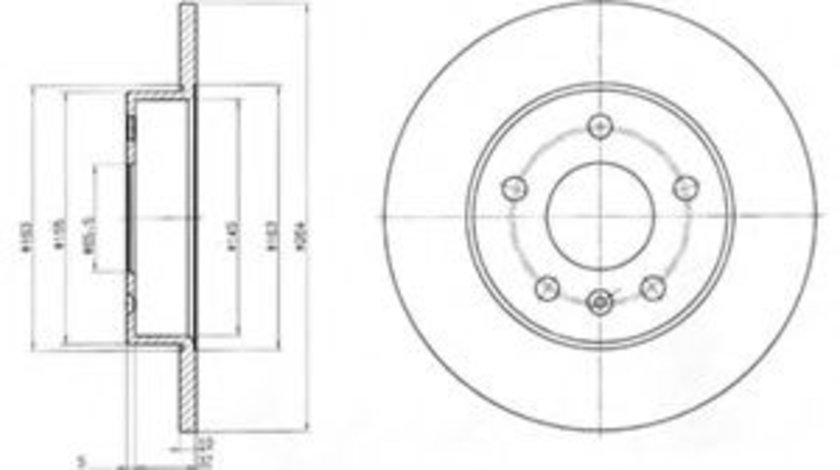 Disc frana OPEL ASTRA H Combi (L35) (2004 - 2016) DELPHI BG3406 piesa NOUA