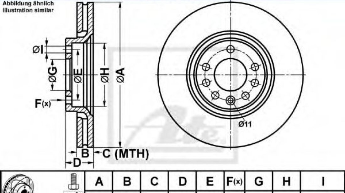 Disc frana OPEL ASTRA H GTC (L08) (2005 - 2016) ATE 24.0325-0142.1 piesa NOUA