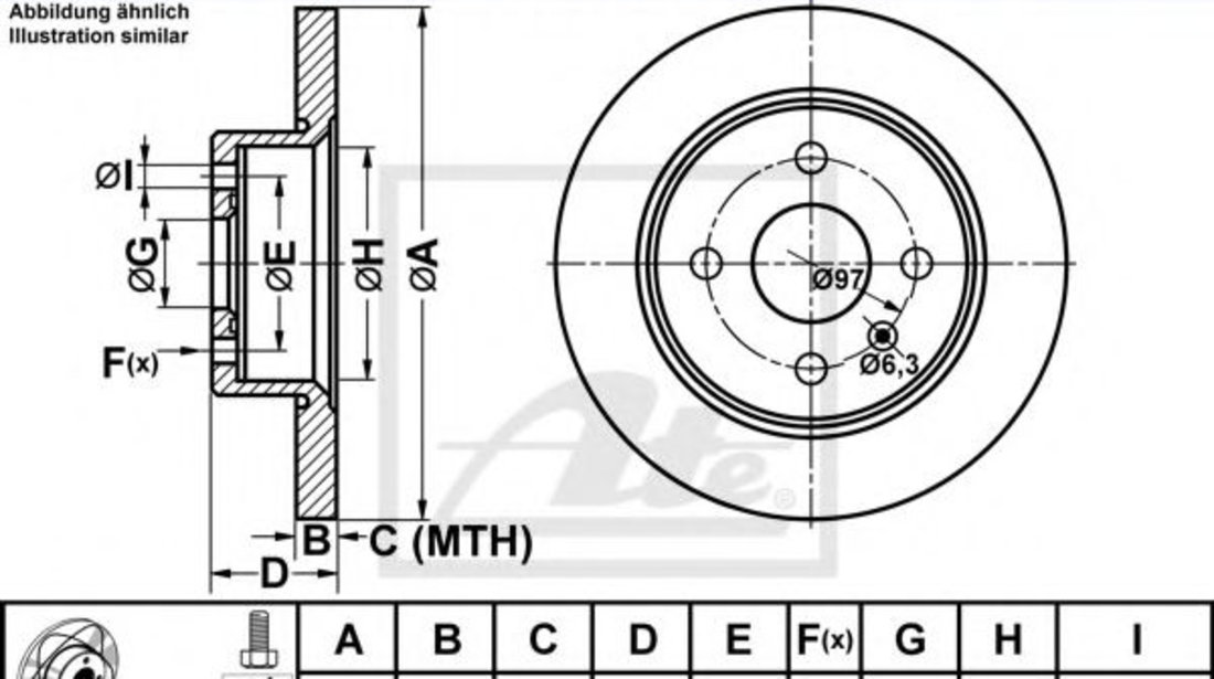 Disc frana OPEL ASTRA H (L48) (2004 - 2016) ATE 24.0310-0251.1 piesa NOUA