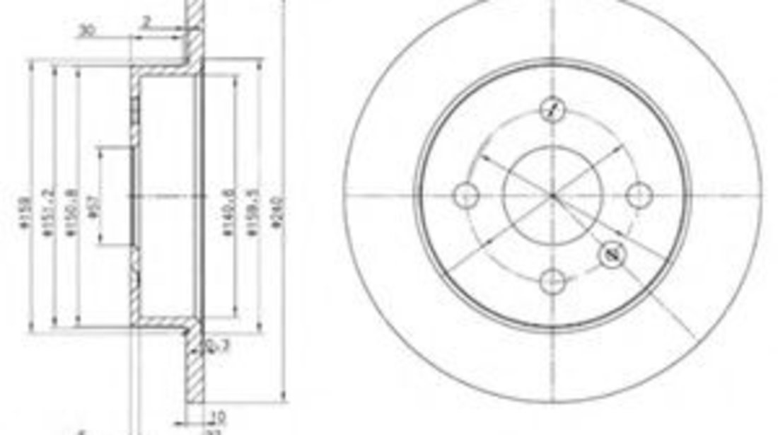 Disc frana OPEL ASTRA H (L48) (2004 - 2016) DELPHI BG3403 piesa NOUA