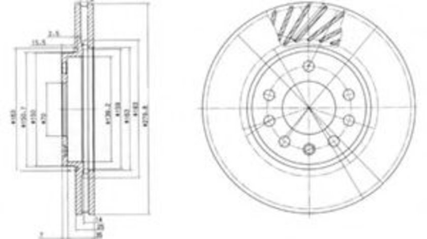 Disc frana OPEL ASTRA H (L48) (2004 - 2016) DELPHI BG3405 piesa NOUA