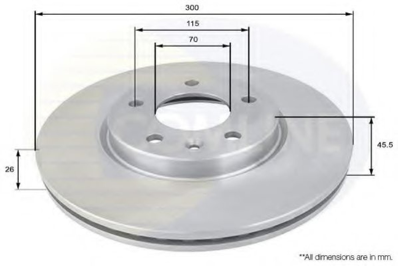 Disc frana OPEL ASTRA J (2009 - 2016) COMLINE ADC1153V piesa NOUA