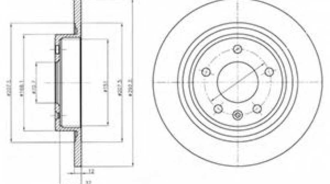 Disc frana OPEL ASTRA J (2009 - 2016) DELPHI BG4279 piesa NOUA