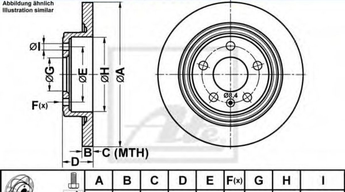 Disc frana OPEL ASTRA J GTC (2011 - 2016) ATE 24.0312-0189.1 piesa NOUA