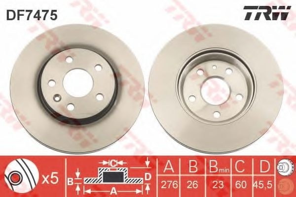 Disc frana OPEL ASTRA J Sports Tourer (2010 - 2016) TRW DF7475 piesa NOUA