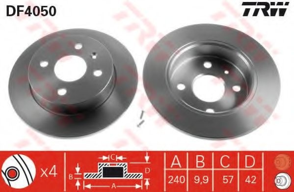 Disc frana OPEL ASTRA J Sports Tourer (2010 - 2016) TRW DF4050 piesa NOUA