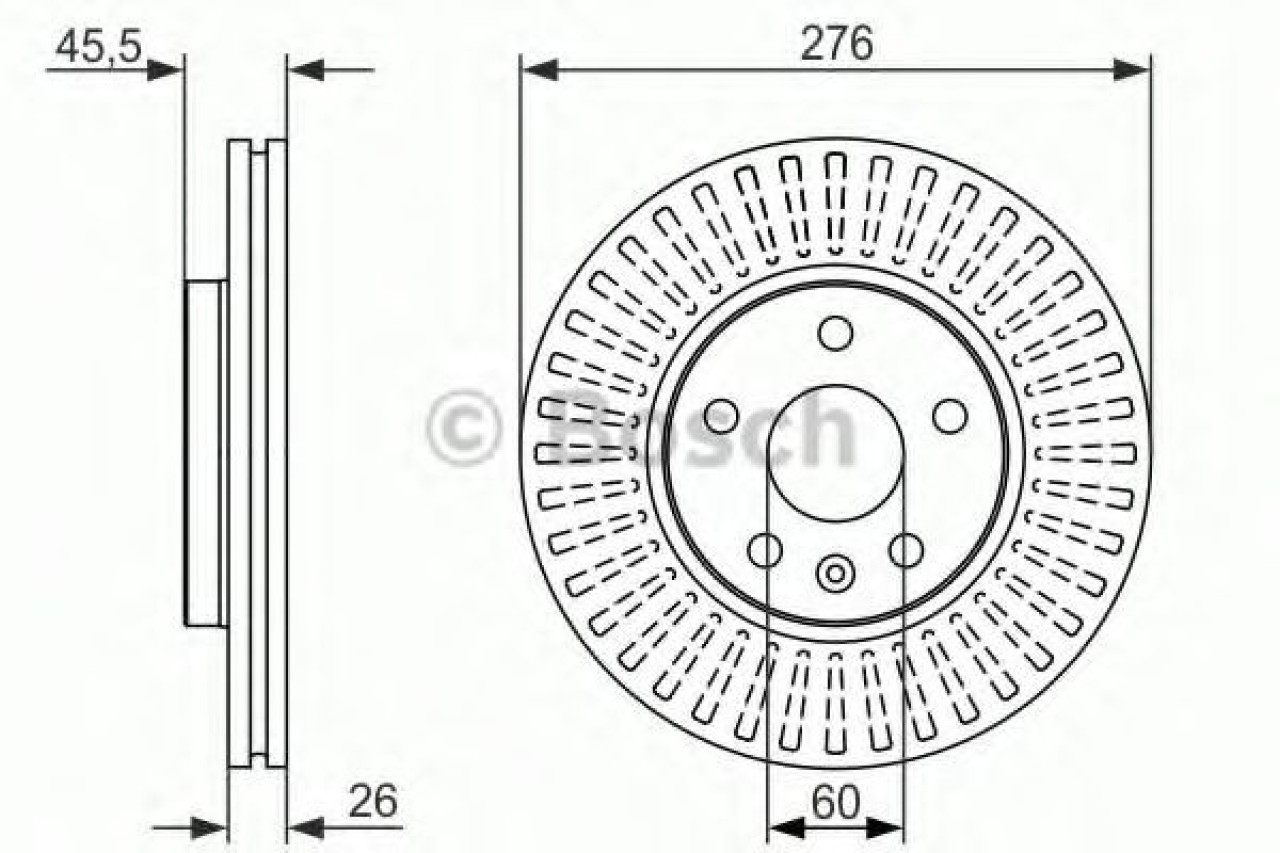 Disc frana OPEL ASTRA J Sports Tourer (2010 - 2016) BOSCH 0 986 479 643 piesa NOUA