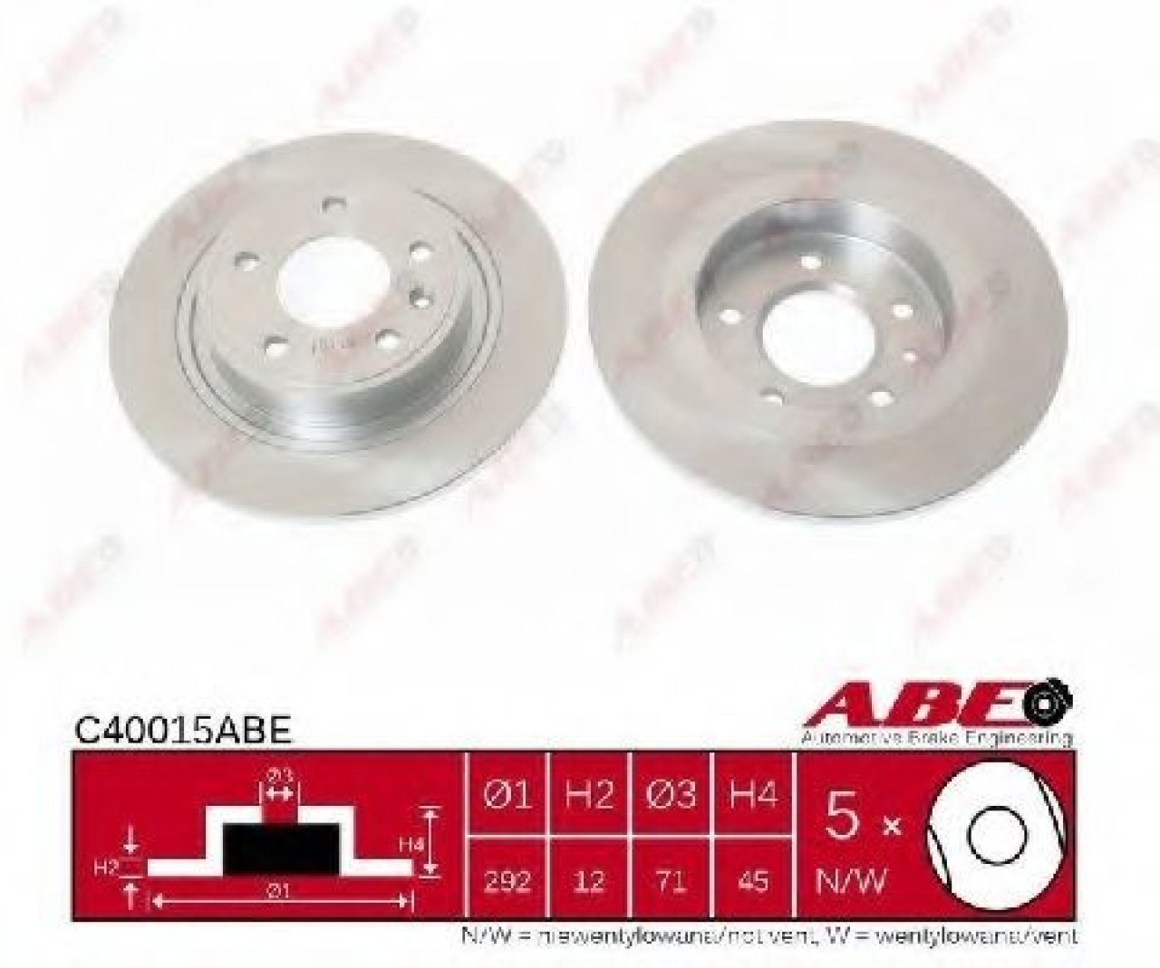 Disc frana OPEL ASTRA J Sports Tourer (2010 - 2016) ABE C40015ABE piesa NOUA