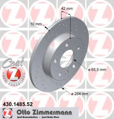 Disc frana OPEL COMBO Combi (2001 - 2016) ZIMMERMANN 430.1485.52 piesa NOUA