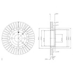 Disc frana OPEL CORSA B (73, 78, 79) (1993 - 2002) DELPHI BG2636 piesa NOUA