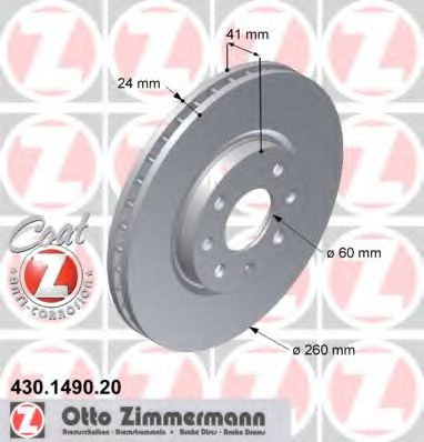 Disc frana OPEL CORSA C (F08, F68) (2000 - 2009) ZIMMERMANN 430.1490.20 piesa NOUA