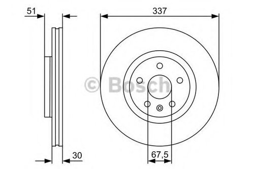 Disc frana OPEL INSIGNIA Combi (2008 - 2016) BOSCH 0 986 479 545 piesa NOUA