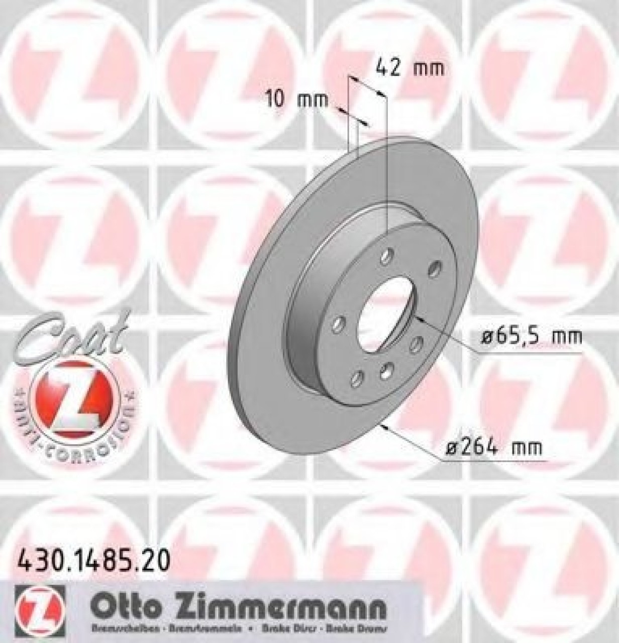 Disc frana OPEL MERIVA (2003 - 2010) ZIMMERMANN 430.1485.20 piesa NOUA