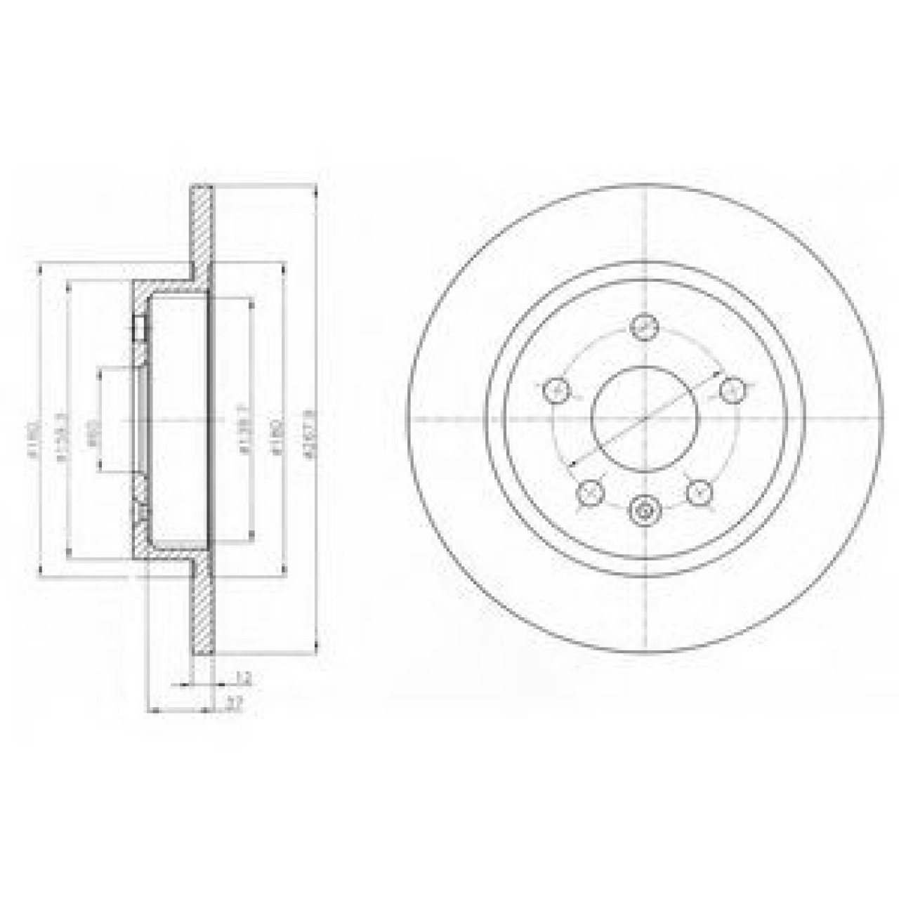 Disc frana OPEL MOKKA (2012 - 2016) DELPHI BG4199C piesa NOUA