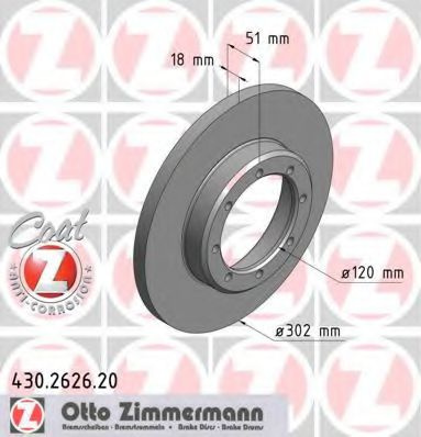 Disc frana OPEL MOVANO B platou / sasiu (2010 - 2016) ZIMMERMANN 430.2626.20 piesa NOUA