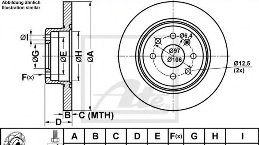 Disc frana OPEL VECTRA B (36) (1995 - 2002) ATE 24.0310-0225.1 piesa NOUA