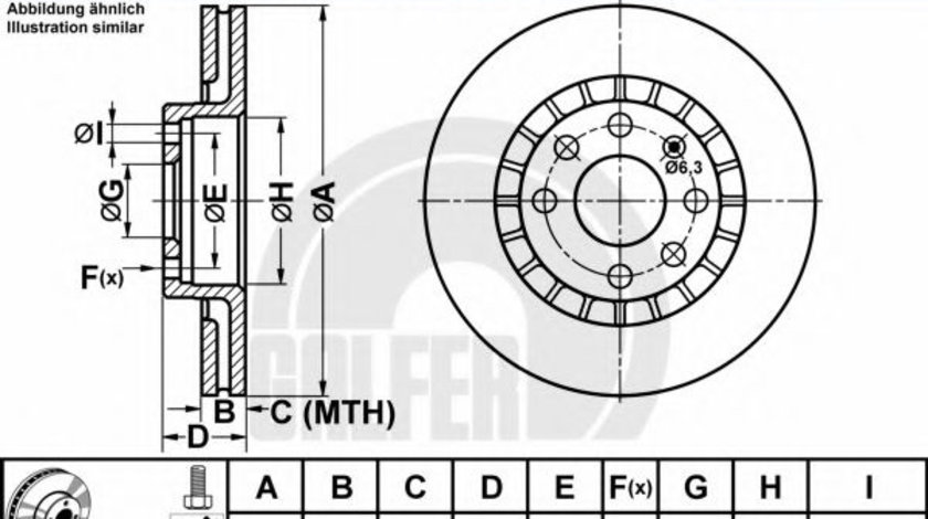 Disc frana OPEL VECTRA B (36) (1995 - 2002) GALFER B1.G224-0115.1 piesa NOUA