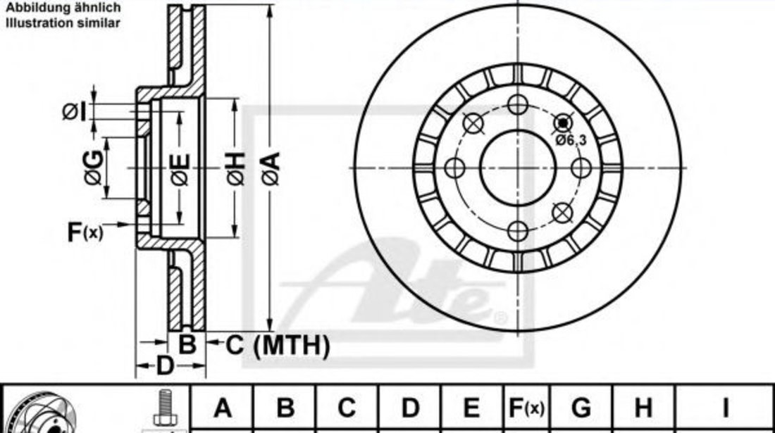 Disc frana OPEL VECTRA B Combi (31) (1996 - 2003) ATE 24.0324-0115.1 piesa NOUA