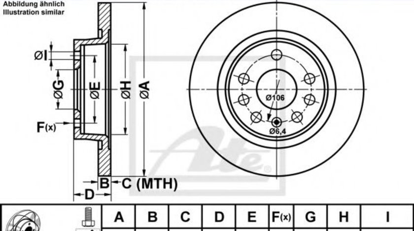 Disc frana OPEL VECTRA C (2002 - 2016) ATE 24.0312-0157.1 piesa NOUA