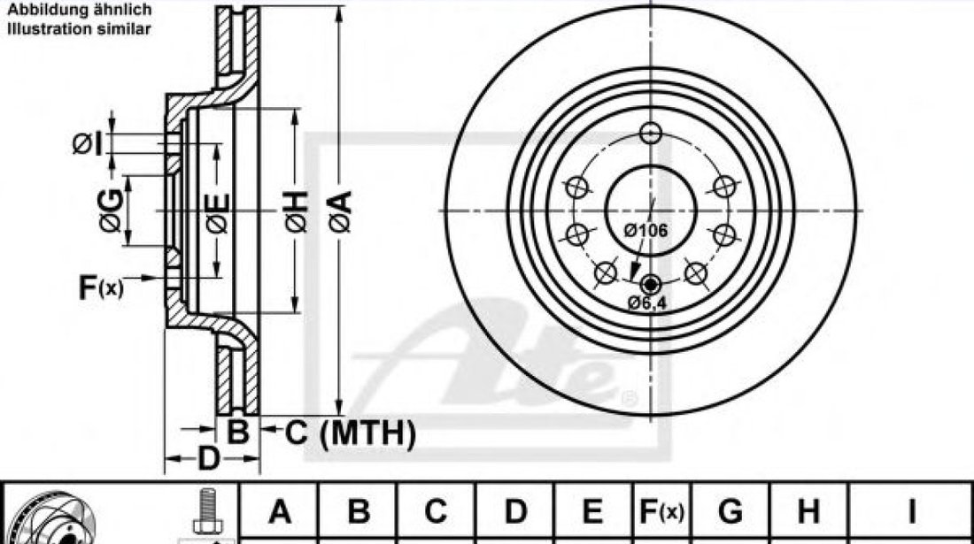 Disc frana OPEL VECTRA C Combi (2003 - 2016) ATE 24.0320-0173.1 piesa NOUA