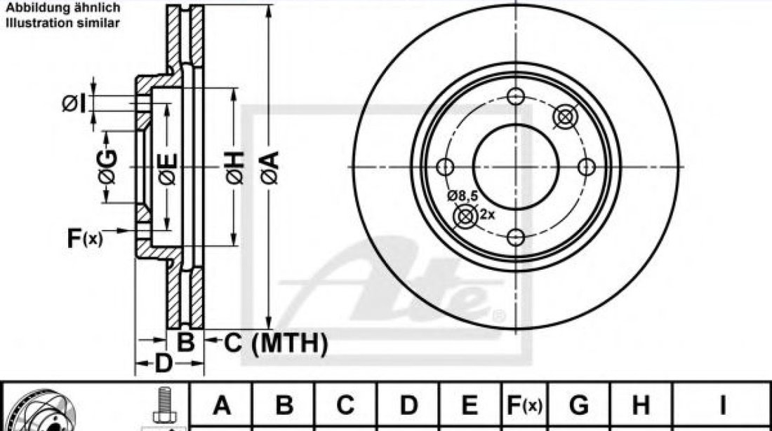 Disc frana PEUGEOT 106 II (1) (1996 - 2016) ATE 24.0320-0132.1 piesa NOUA