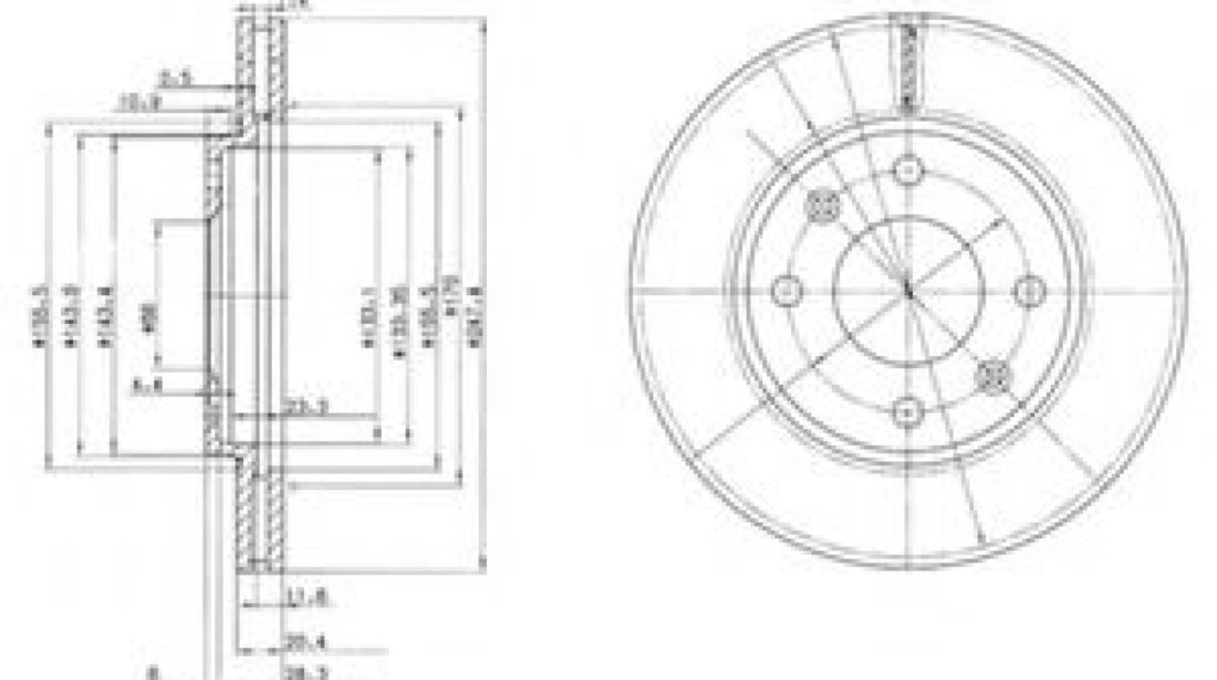 Disc frana PEUGEOT 106 II (1) (1996 - 2016) DELPHI BG2444 piesa NOUA