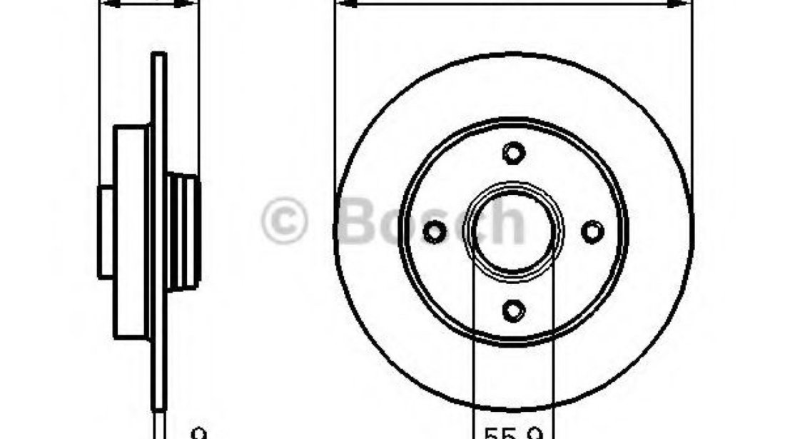 Disc frana PEUGEOT 2008 (2013 - 2016) BOSCH 0 986 479 255 piesa NOUA