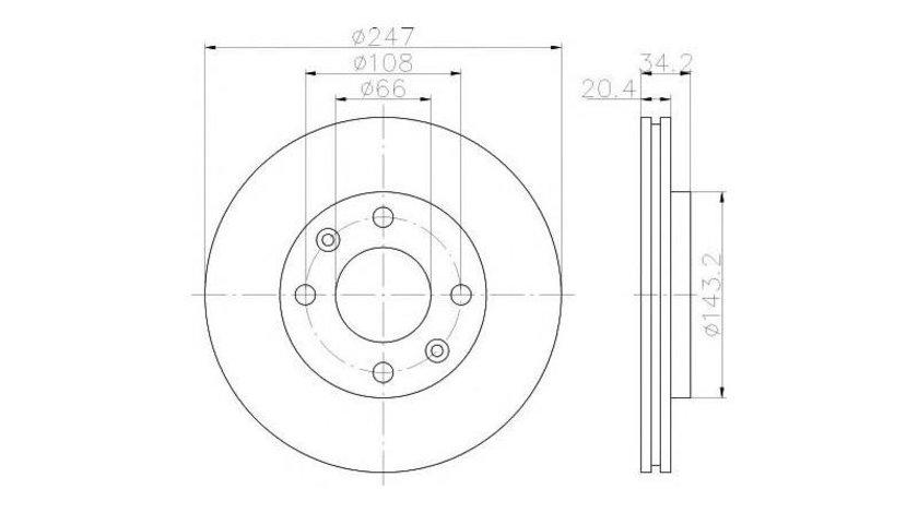 Disc frana Peugeot 206 hatchback (2A/C) 1998-2016 #2 09519610