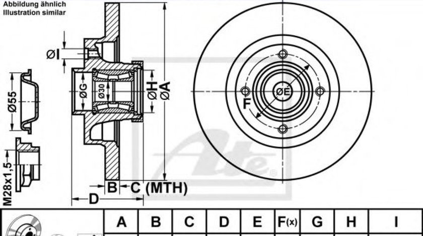 Disc frana PEUGEOT 207 (WA, WC) (2006 - 2016) ATE 24.0109-0100.2 piesa NOUA