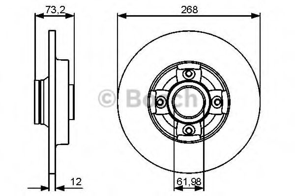 Disc frana PEUGEOT 3008 (2009 - 2016) BOSCH 0 986 479 387 piesa NOUA