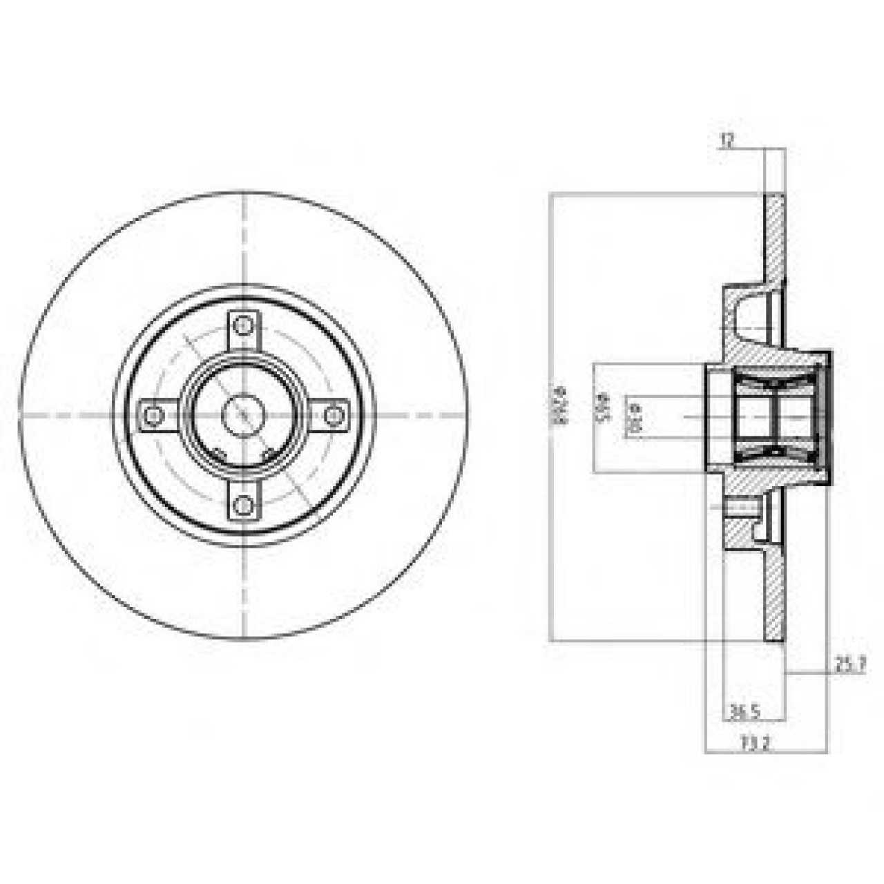 Disc frana PEUGEOT 3008 (2009 - 2016) DELPHI BG9053RSC piesa NOUA