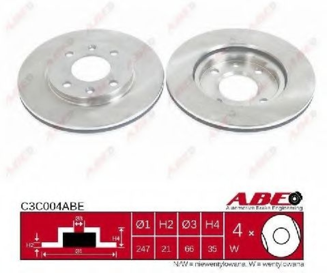 Disc frana PEUGEOT 306 Break (7E, N3, N5) (1994 - 2002) ABE C3C004ABE piesa NOUA