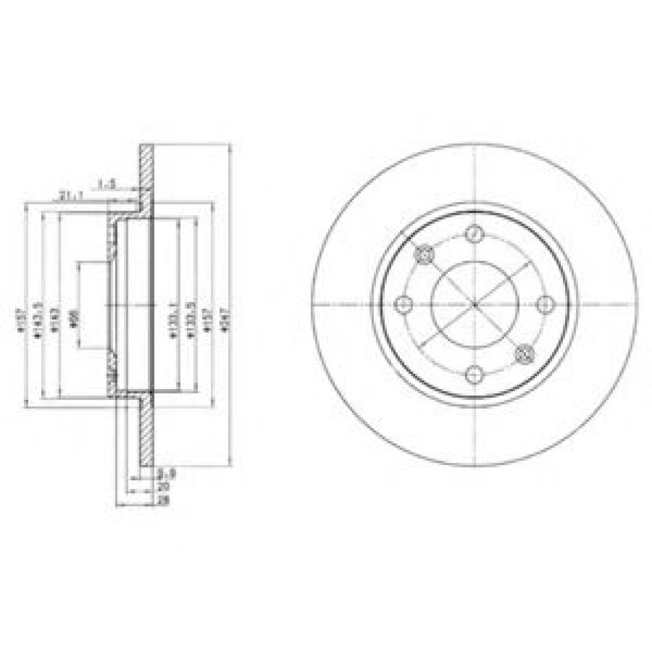 Disc frana PEUGEOT 306 Break (7E, N3, N5) (1994 - 2002) DELPHI BG2213 piesa NOUA