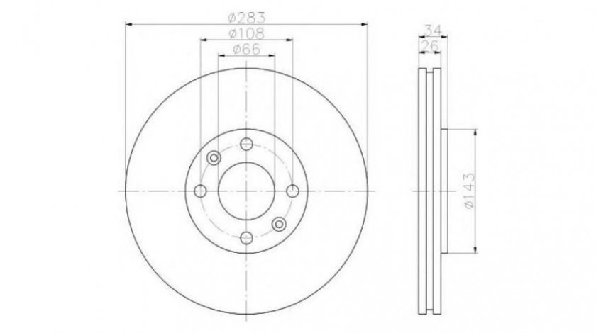 Disc frana Peugeot 307 (3A/C) 2000-2016 #2 0986478979