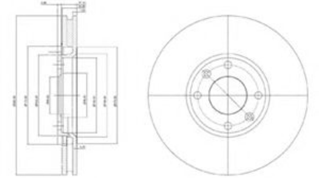 Disc frana PEUGEOT 307 Estate (3E) (2002 - 2016) DELPHI BG3622 piesa NOUA