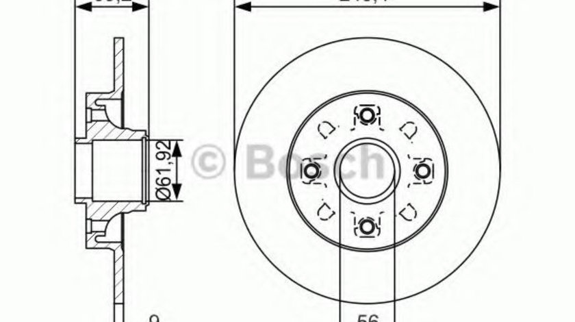 Disc frana PEUGEOT 307 SW (3H) (2002 - 2016) BOSCH 0 986 479 S43 piesa NOUA