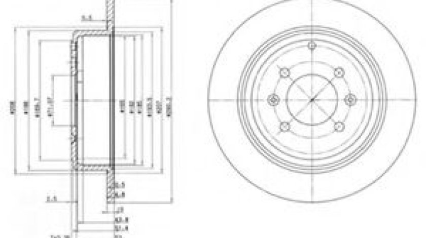 Disc frana PEUGEOT 406 (8B) (1995 - 2005) DELPHI BG2873 piesa NOUA