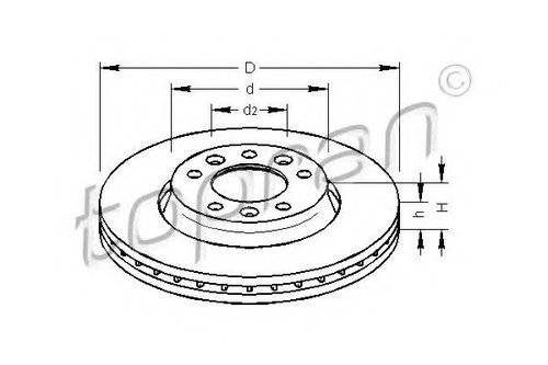 Disc frana PEUGEOT 407 SW (6E) (2004 - 2016) TOPRAN 722 488 piesa NOUA