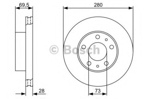 Disc frana PEUGEOT BOXER bus (2006 - 2016) BOSCH 0 986 479 B99 piesa NOUA